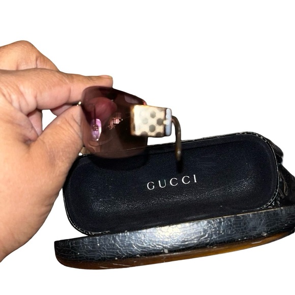 Gucci Gold and Brown Sunglasses - Picture 4 of 7